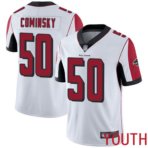 Atlanta Falcons Limited White Youth John Cominsky Road Jersey NFL Football #50 Vapor Untouchable->youth nfl jersey->Youth Jersey